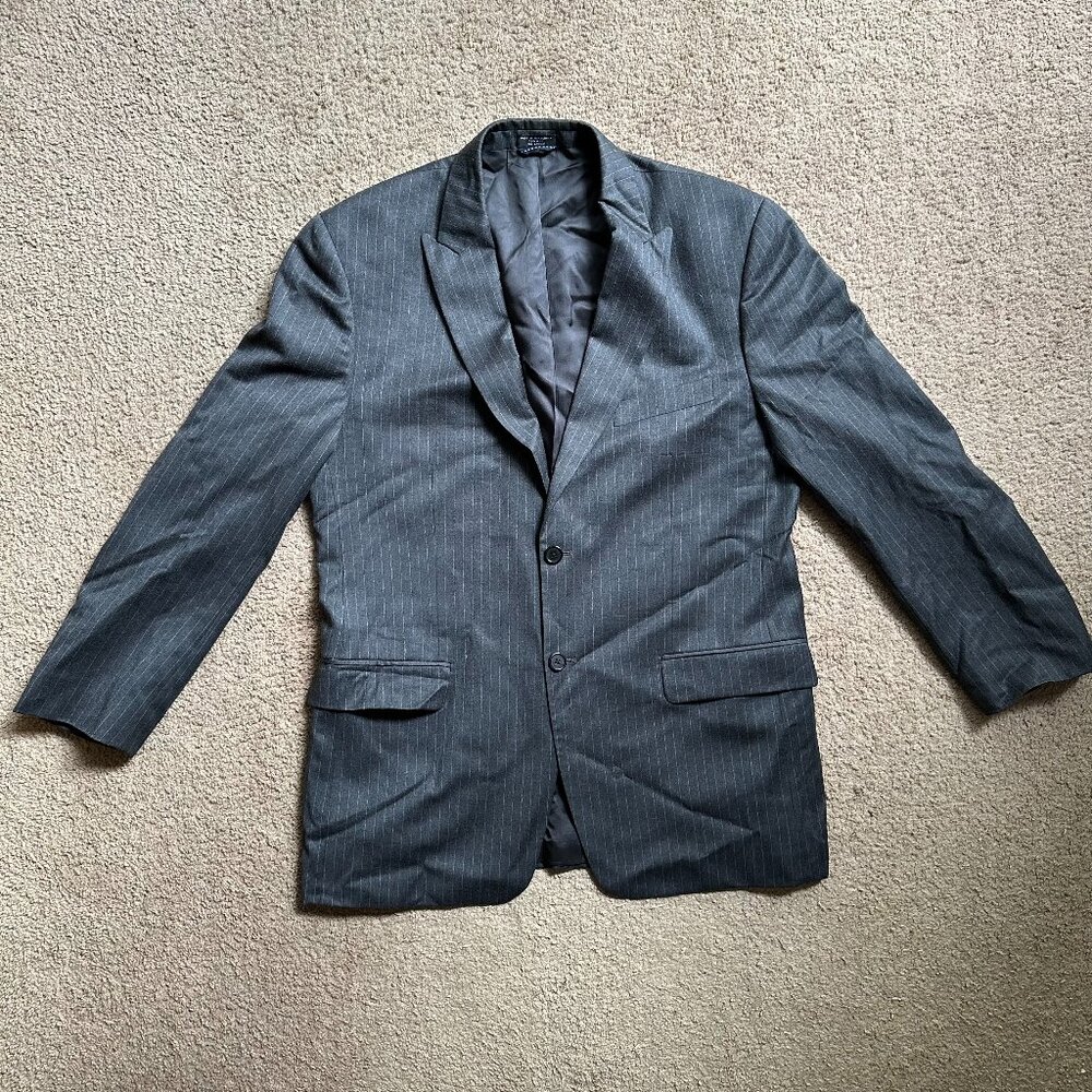 Tommy Hilfiger Blazer Mens 42R 100% Wool Sports Coat 2 Button Close Pockets Grey